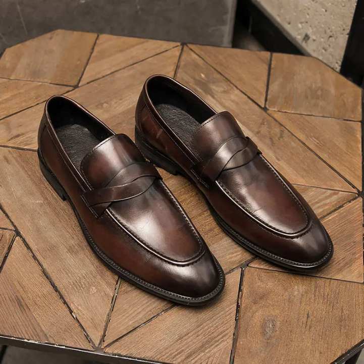 Elarova | Herren Lässig Leder Slipper Leder Slipper Für Männer