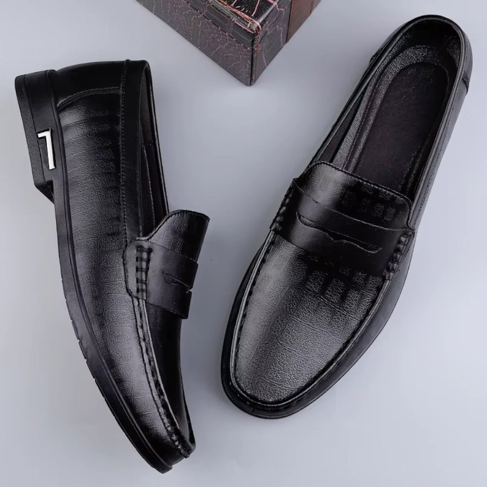 Elarova | Herren Leder Loafer Slip-On Freizeitschuhe