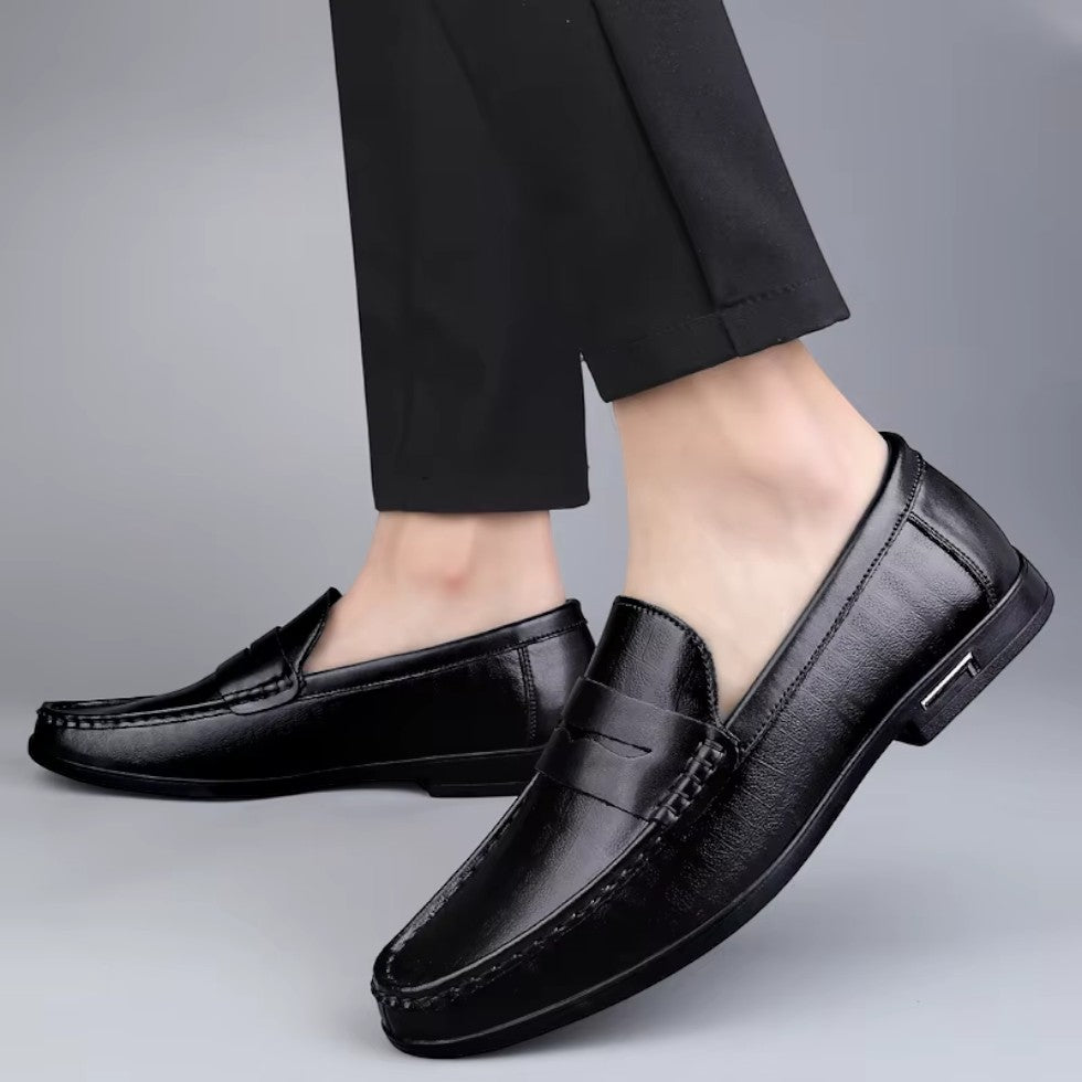 Elarova | Herren Leder Loafer Slip-On Freizeitschuhe