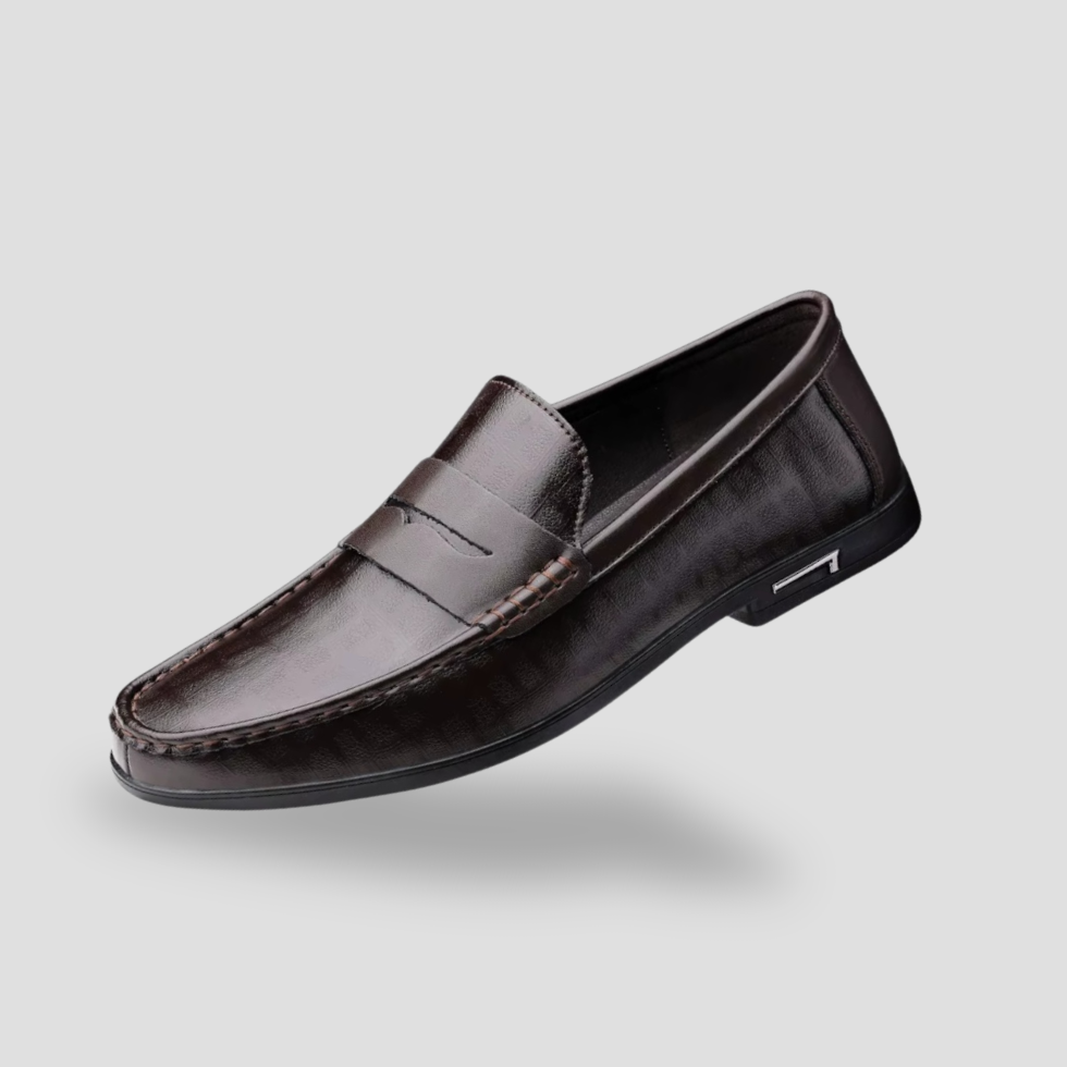 Elarova | Herren Leder Loafer Slip-On Freizeitschuhe