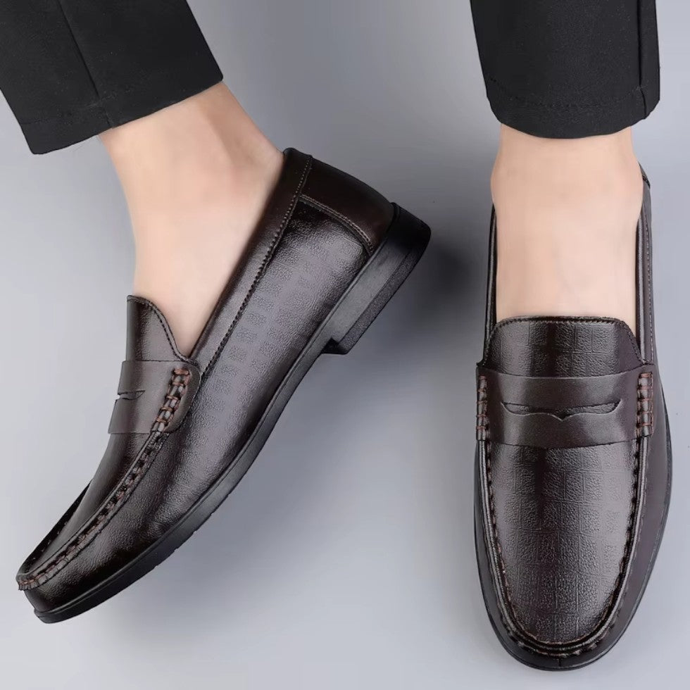 Elarova | Herren Leder Loafer Slip-On Freizeitschuhe