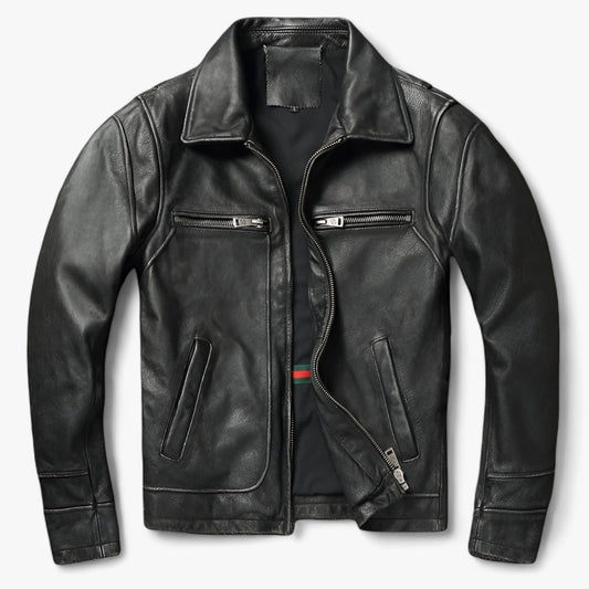 Elarova | Herren Lederblouson - Vintage Biker Wärme