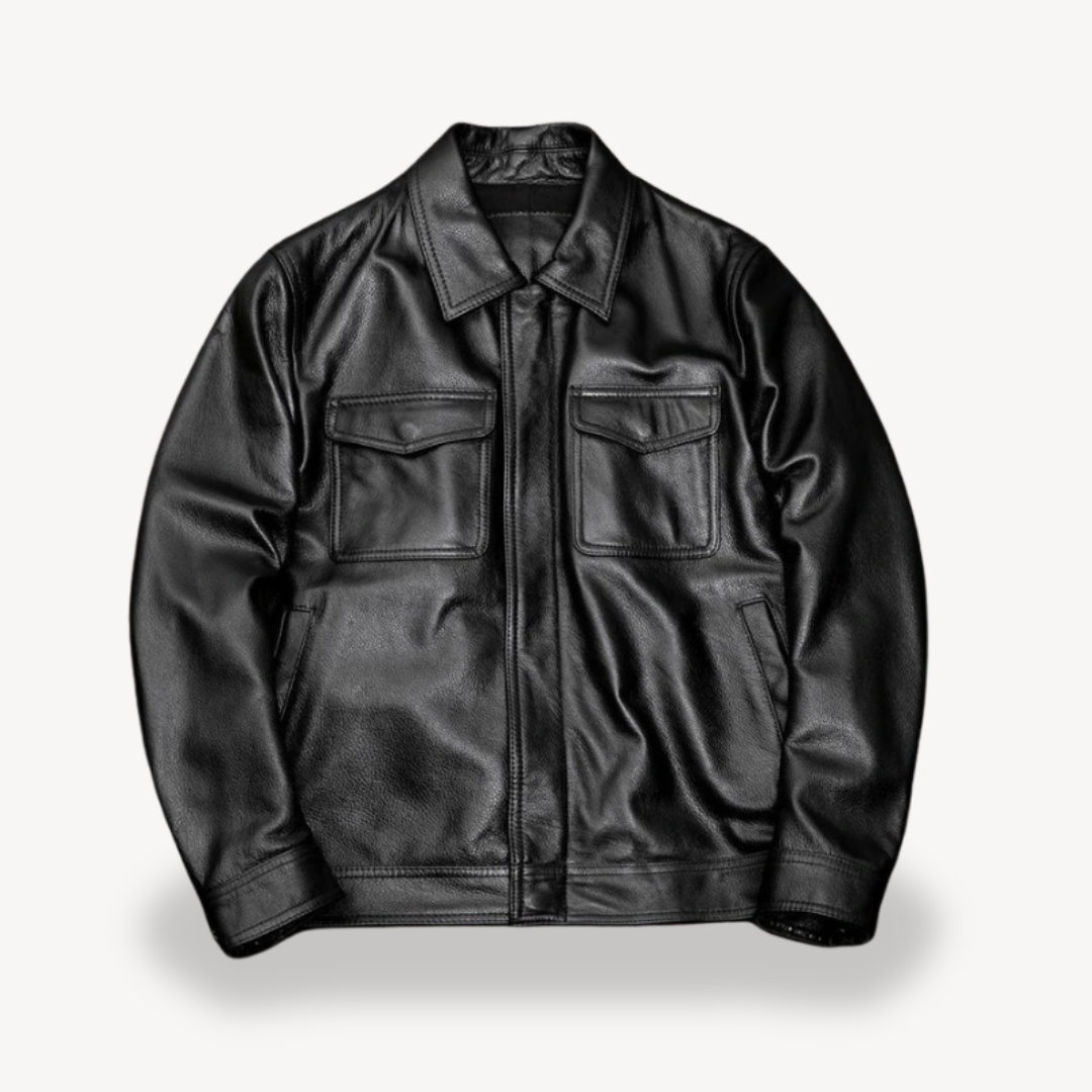 Elarova | Herren Lederjacke mit Taschen