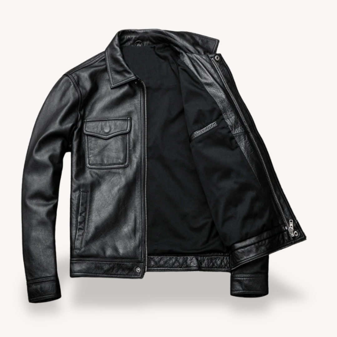 Elarova | Herren Lederjacke mit Taschen