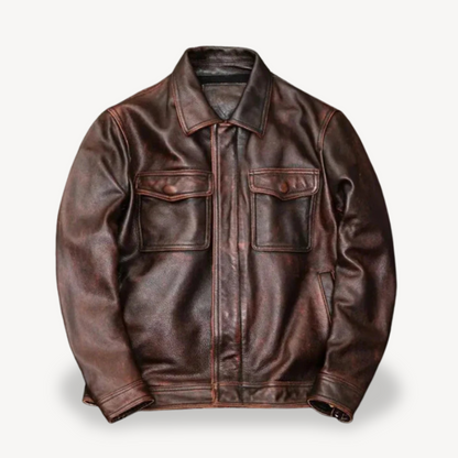 Elarova | Herren Lederjacke mit Taschen