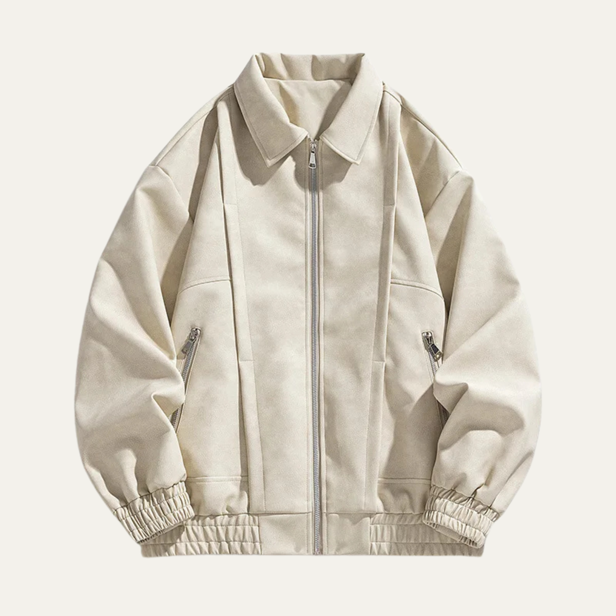 Elarova | Herren Leichtgewichtiger Wildleder Bomberjacke mit Reißverschluss