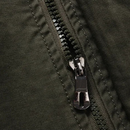 Elarova | Herren Militärjacke in Khaki mit Stehkragen und Taschen