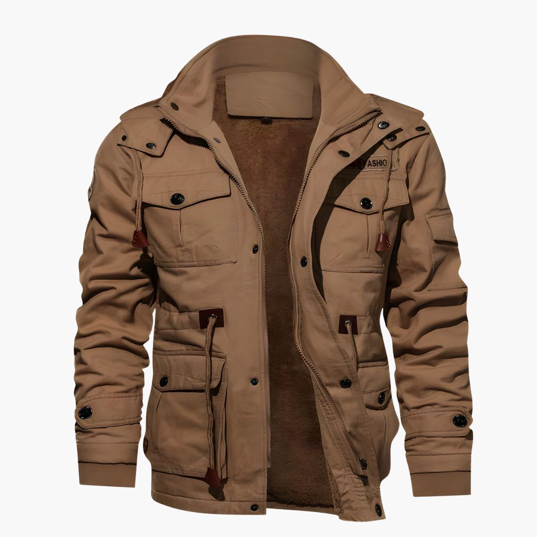 Elarova | Herren Militärjacke mit Kapuze und mehreren Taschen