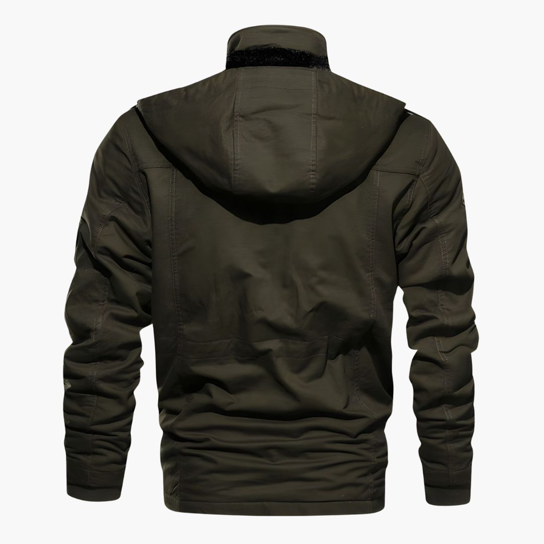 Elarova | Herren Militärjacke mit Kapuze und mehreren Taschen