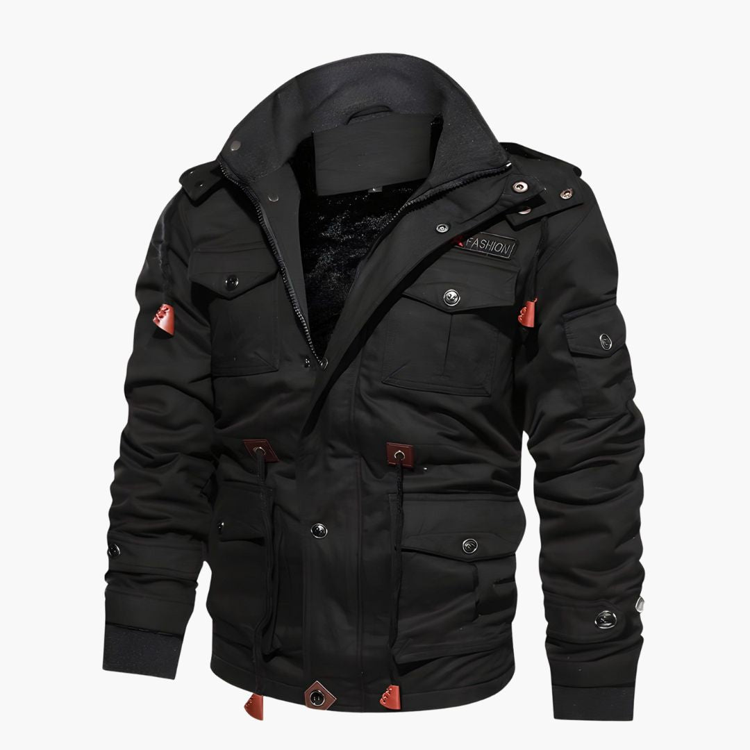 Elarova | Herren Militärjacke mit Kapuze und mehreren Taschen