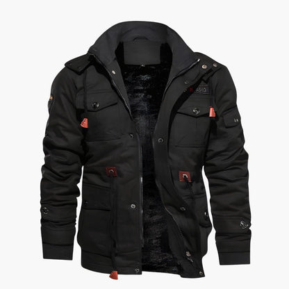 Elarova | Herren Militärjacke mit Kapuze und mehreren Taschen