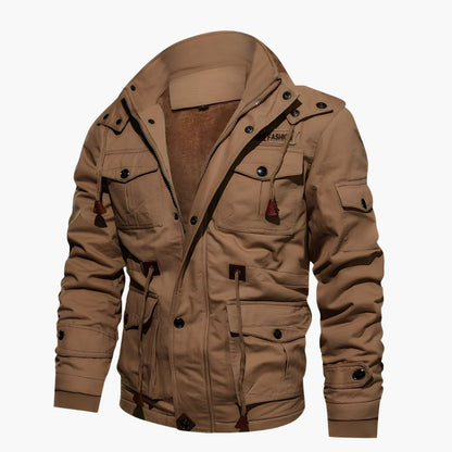 Elarova | Herren Militärjacke mit Kapuze und mehreren Taschen