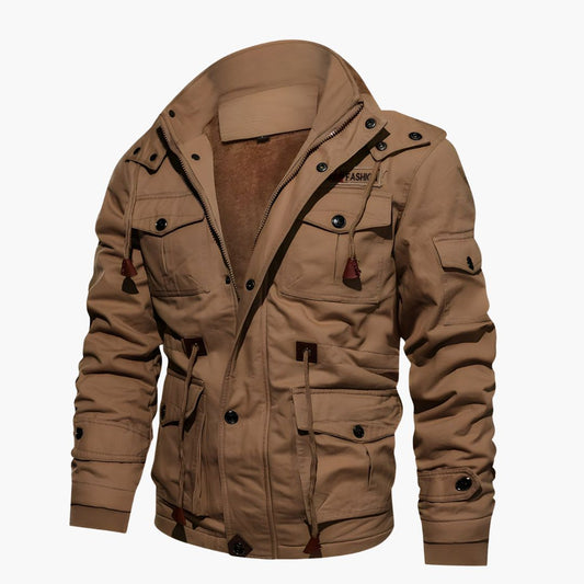 Elarova | Herren Militärjacke mit Kapuze und mehreren Taschen