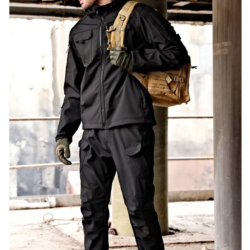 Elarova | Herren Outdoor Taktik Kapuzenjacke Und Cargo Hosen Satz