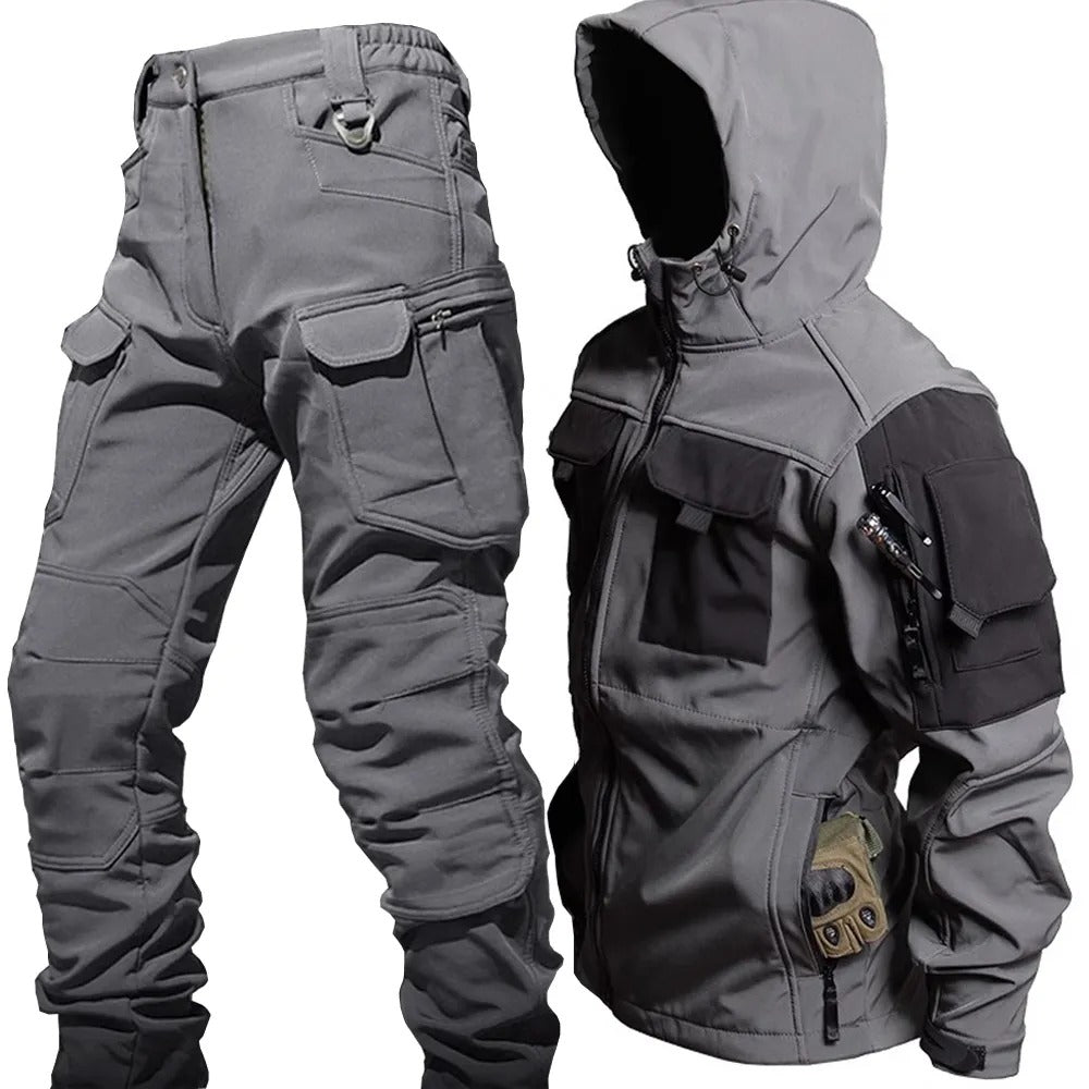 Elarova | Herren Outdoor Taktik Kapuzenjacke Und Cargo Hosen Satz