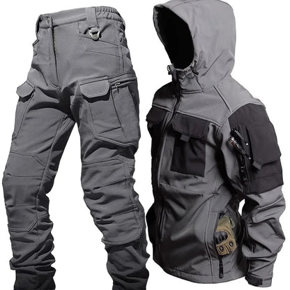 Elarova | Herren Outdoor Taktik Kapuzenjacke Und Cargo Hosen Satz