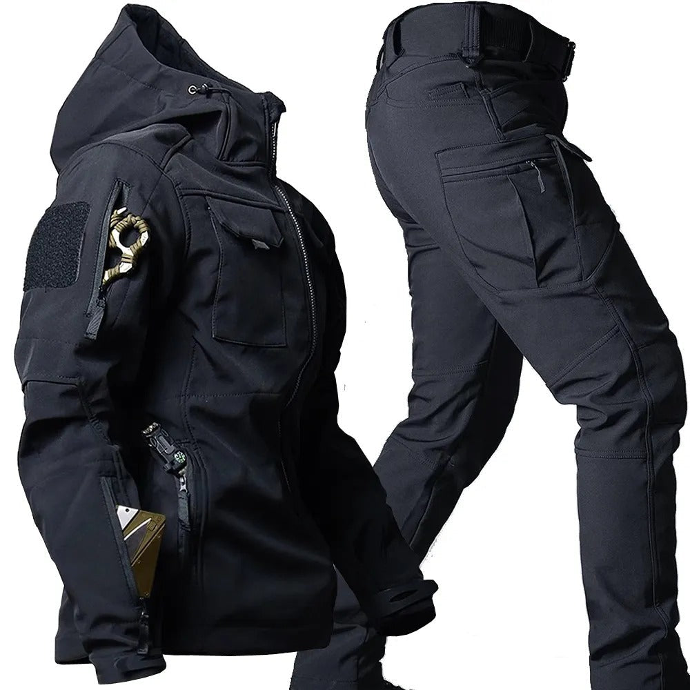 Elarova | Herren Outdoor Taktik Kapuzenjacke Und Cargo Hosen Satz