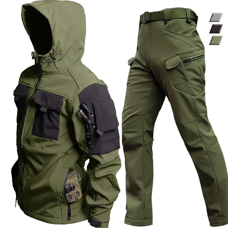 Elarova | Herren Outdoor Taktik Kapuzenjacke Und Cargo Hosen Satz