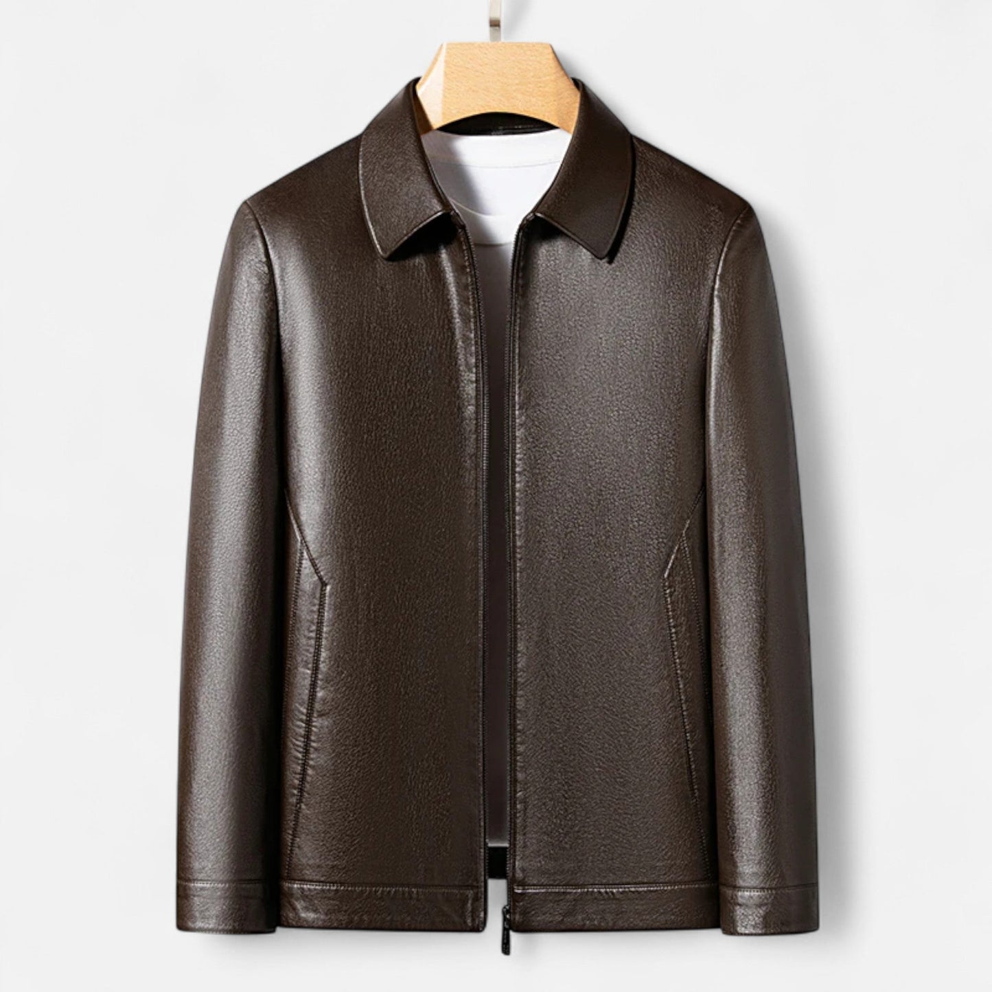 Elarova | Herren PU-Lederjacke – Stehkragen Herbstliche Eleganz