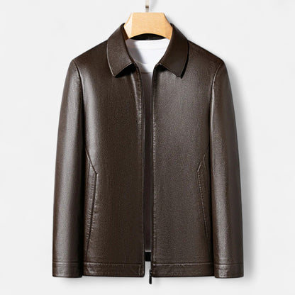 Elarova | Herren PU-Lederjacke – Stehkragen Herbstliche Eleganz