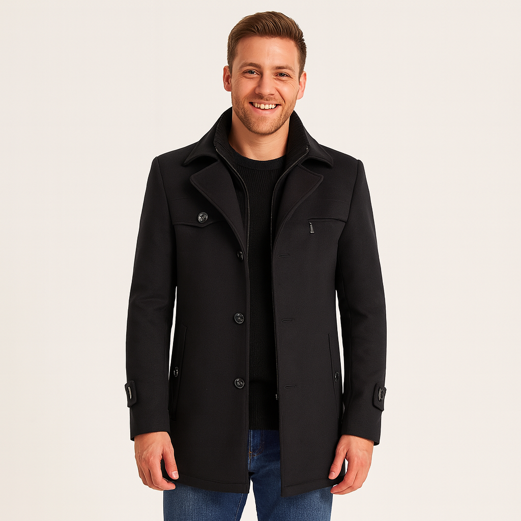Elarova | Herren-Peacoat aus Wollmischung