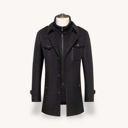 Elarova | Herren-Peacoat aus Wollmischung mit Innenlatz