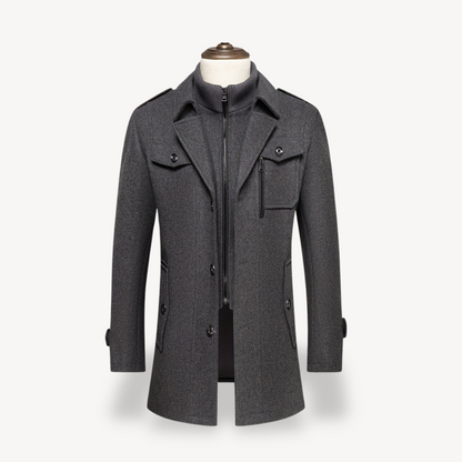 Elarova | Herren-Peacoat aus Wollmischung mit Innenlatz
