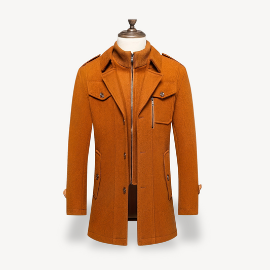 Elarova | Herren-Peacoat aus Wollmischung mit Innenlatz