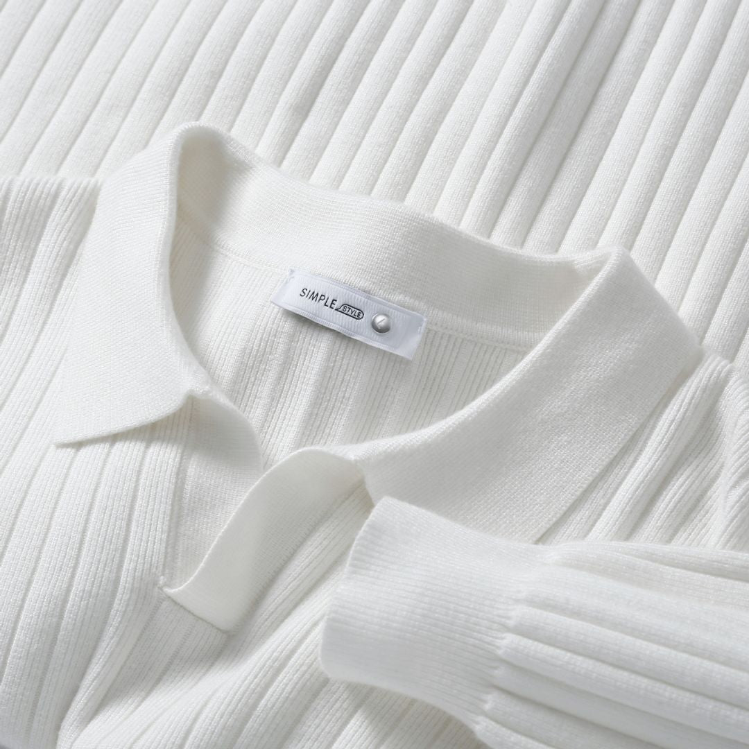 Elarova | Herren-Polopullover aus Rippstrick