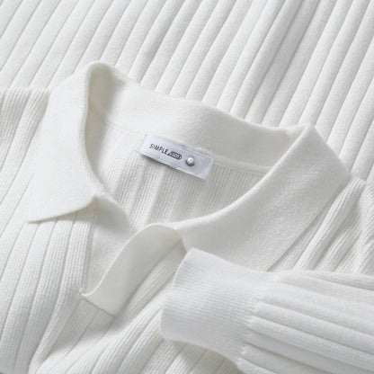 Elarova | Herren-Polopullover aus Rippstrick