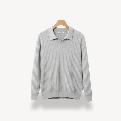 Elarova | Herren-Polopullover aus Rippstrick