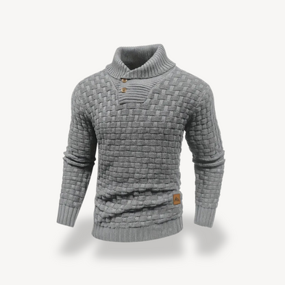 Elarova | Herren-Polopullover mit Waffelstrick