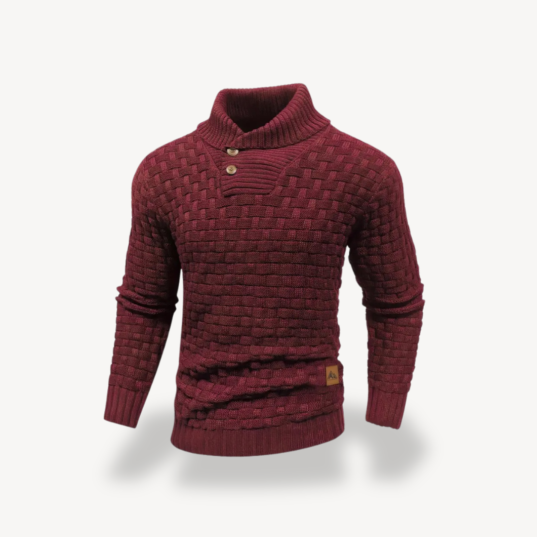 Elarova | Herren-Polopullover mit Waffelstrick