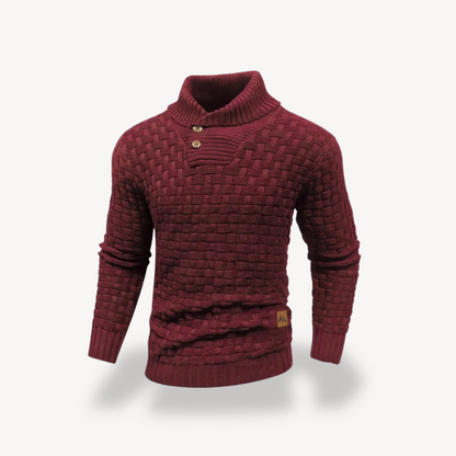 Elarova | Herren-Polopullover mit Waffelstrick