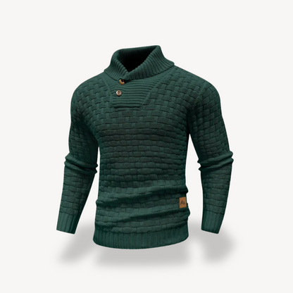Elarova | Herren-Polopullover mit Waffelstrick