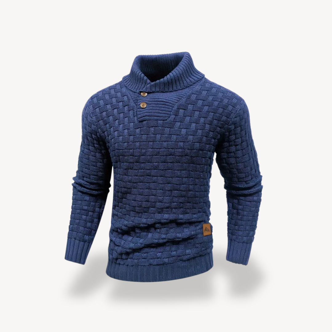 Elarova | Herren-Polopullover mit Waffelstrick