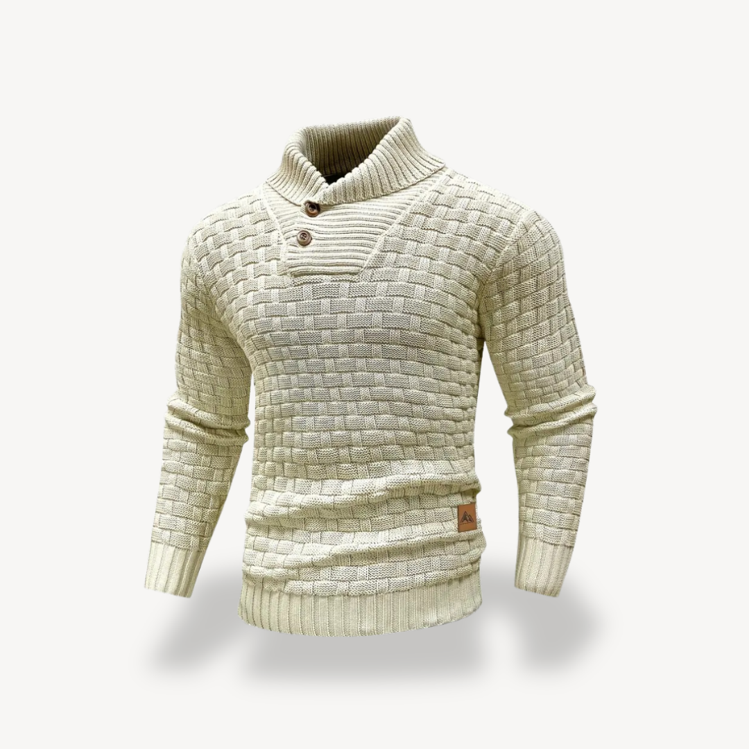 Elarova | Herren-Polopullover mit Waffelstrick