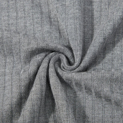 Elarova | Herren-Poloshirt aus Baumwolle mit langen Ärmeln, Slim Fit, geripptes Oberteil mit V-Ausschnitt