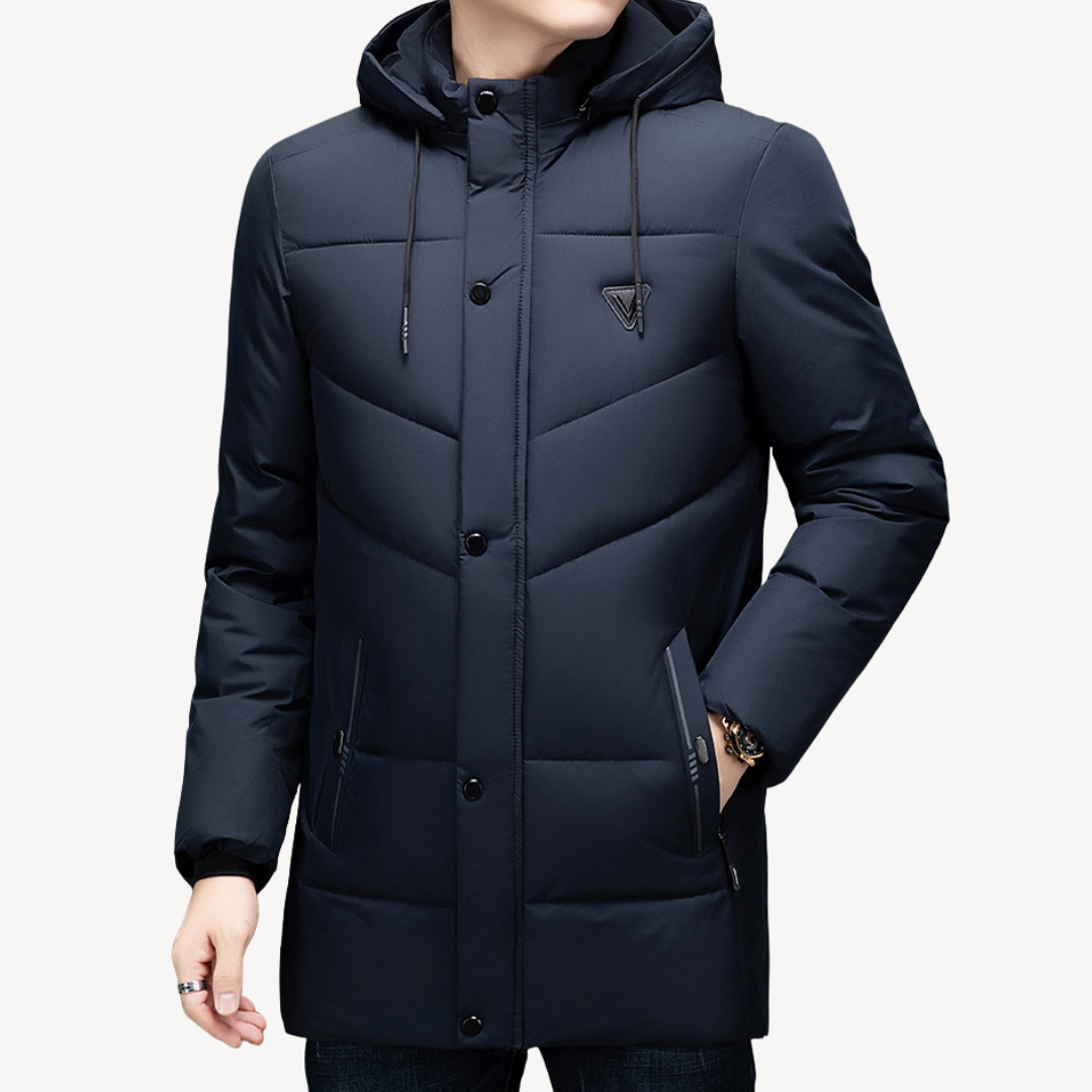 Elarova | Herren Pufferjacke mit wasserdichtem Wintermantel und Kapuze