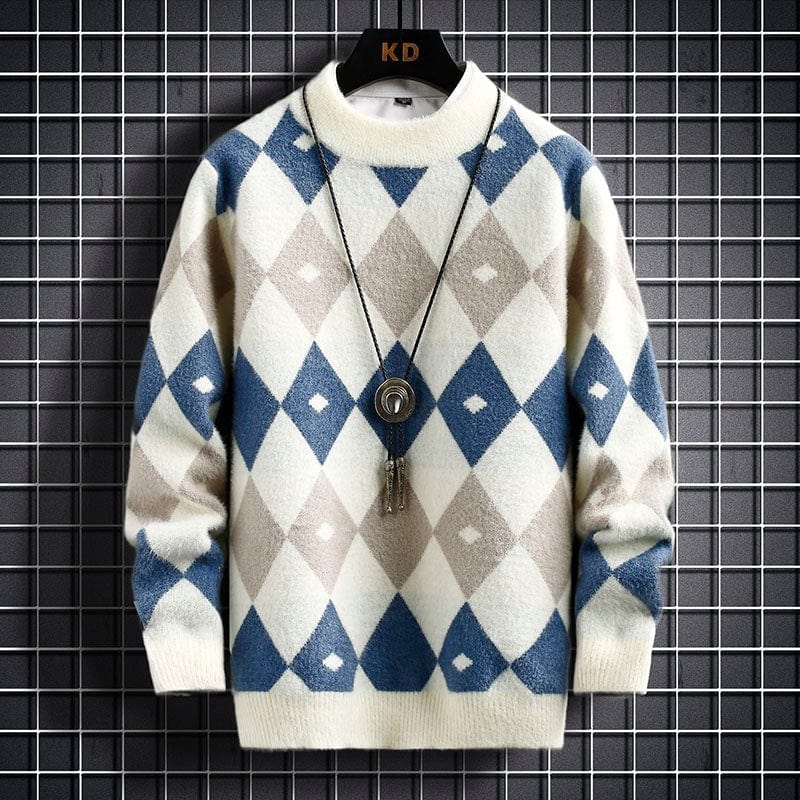 Elarova | Herren-Pullover mit Rautenmuster