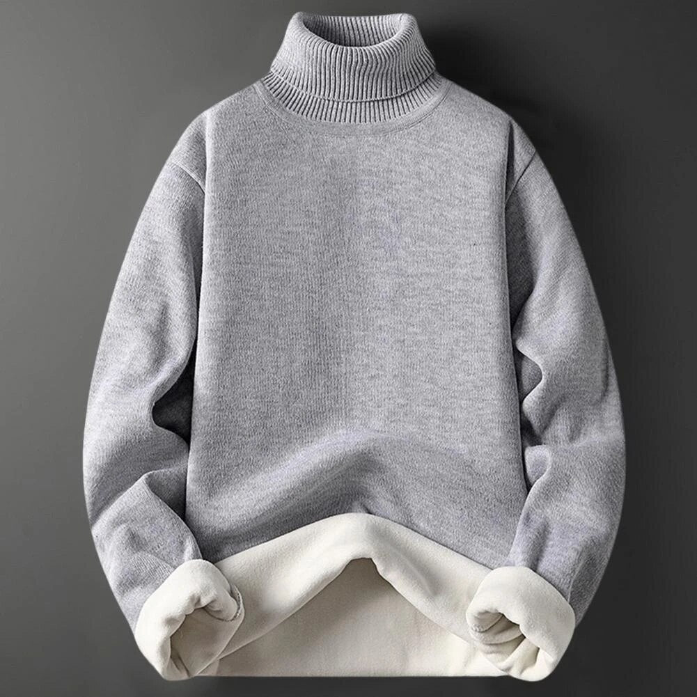 Elarova | Herren-Rollkragenpullover mit Teddyfutter