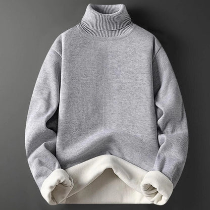 Elarova | Herren-Rollkragenpullover mit Teddyfutter