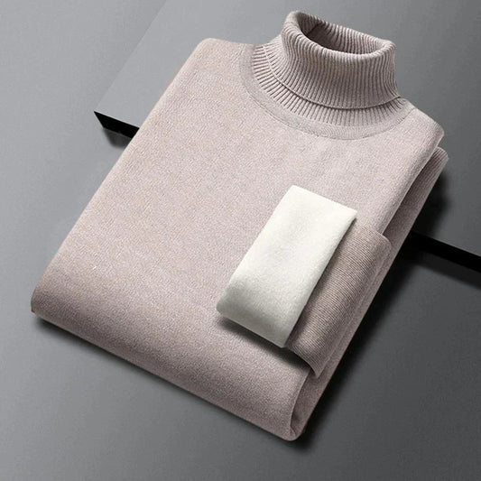 Elarova | Herren-Rollkragenpullover mit Teddyfutter