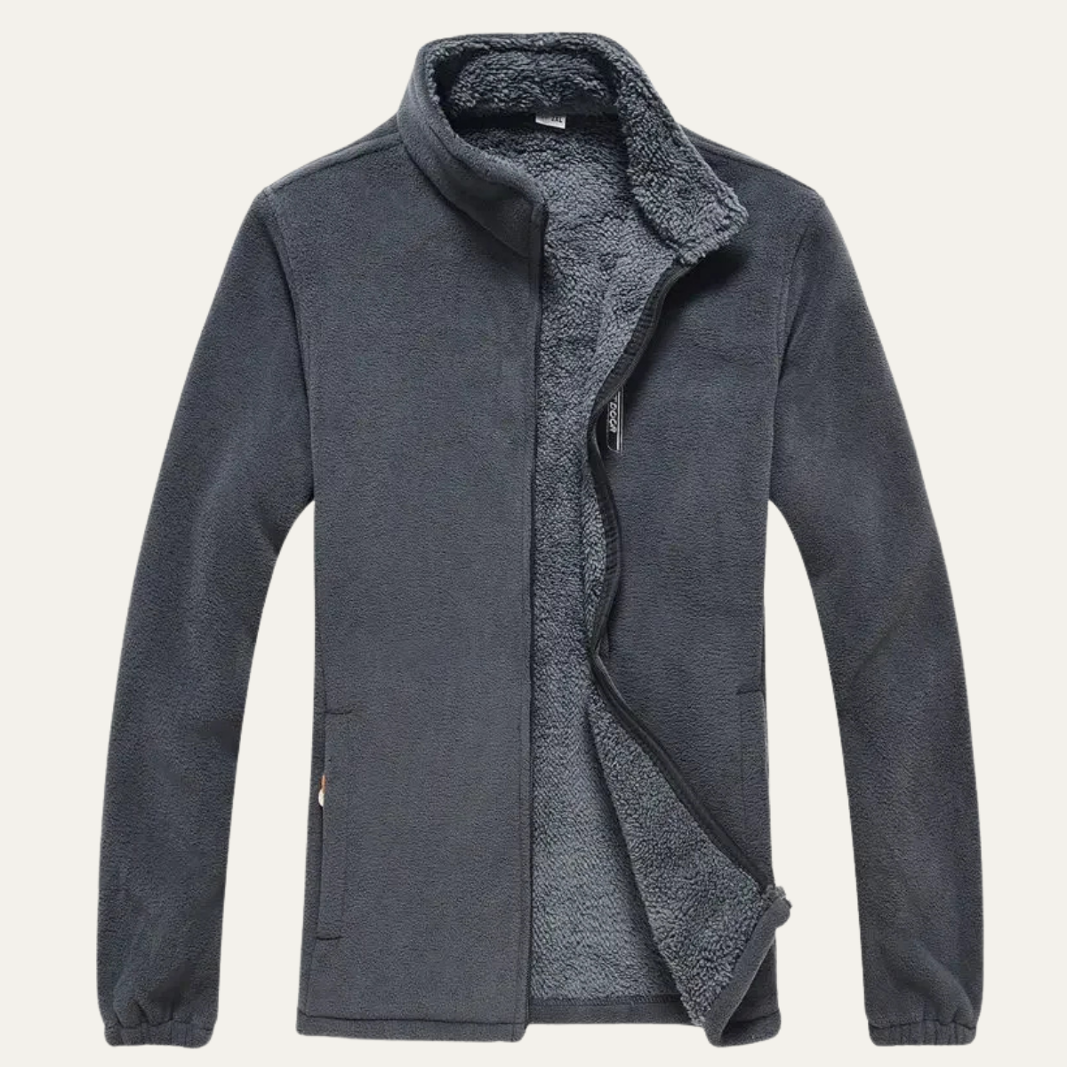 Elarova | Herren-Sherpa-Fleecejacke mit durchgehendem Reißverschluss