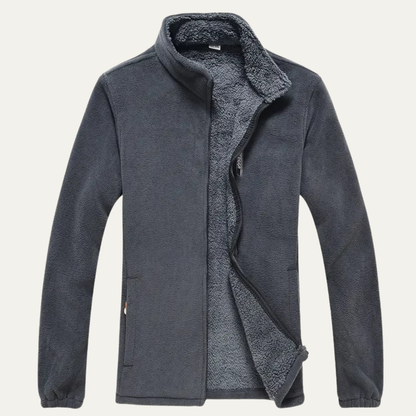 Elarova | Herren-Sherpa-Fleecejacke mit durchgehendem Reißverschluss