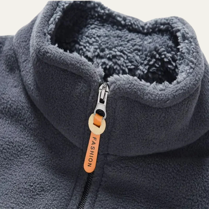 Elarova | Herren-Sherpa-Fleecejacke mit durchgehendem Reißverschluss