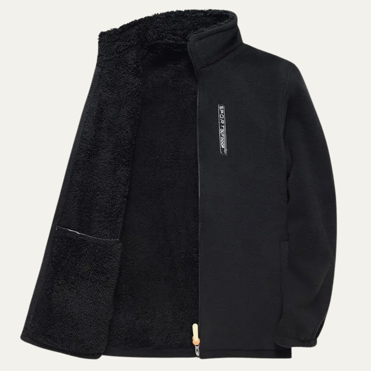 Elarova | Herren-Sherpa-Fleecejacke mit durchgehendem Reißverschluss