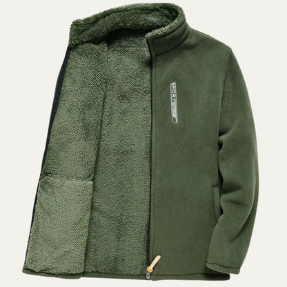 Elarova | Herren-Sherpa-Fleecejacke mit durchgehendem Reißverschluss