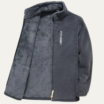 Elarova | Herren-Sherpa-Fleecejacke mit durchgehendem Reißverschluss