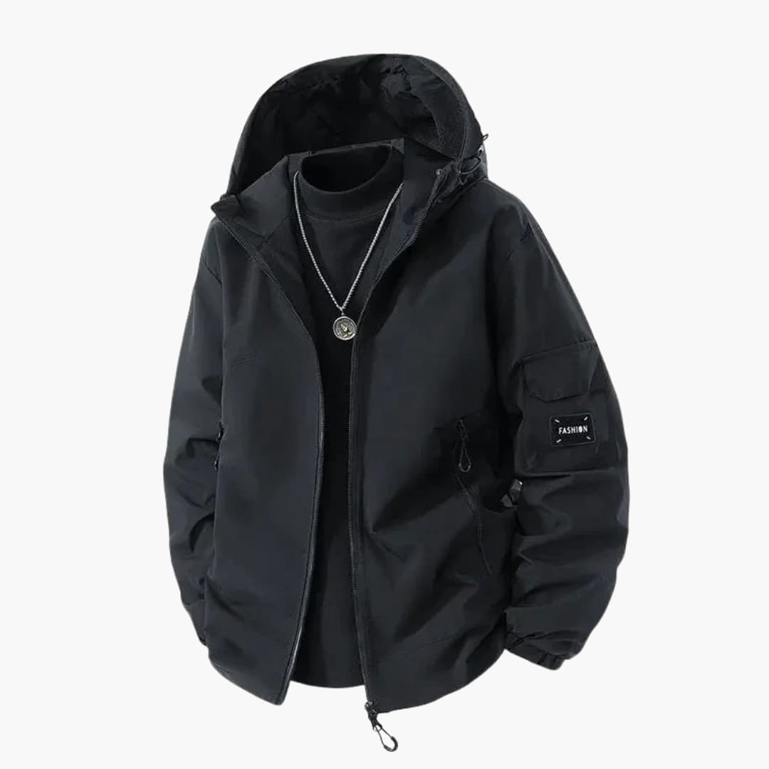 Elarova | Herren Skijacke mit Kapuze, Reißverschluss und mehreren Taschen